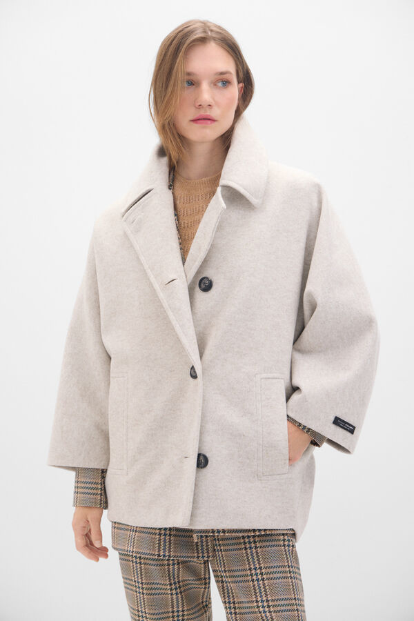 Cortefiel Unstructured coat Ivory