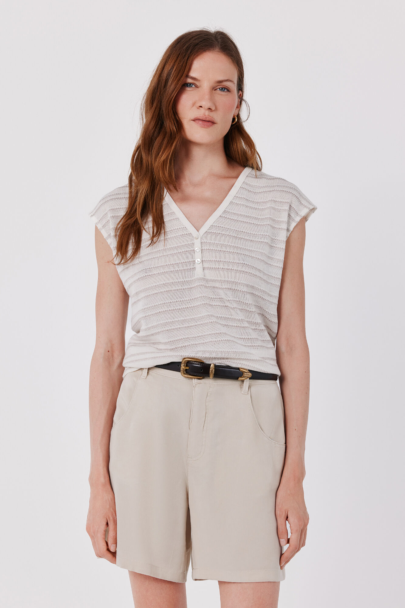 Cortefiel T-shirt com estrutura de riscas