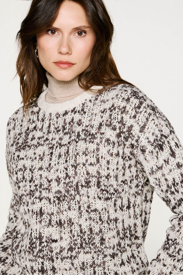 Selected Camisola de lã com gola caixa Cinzento