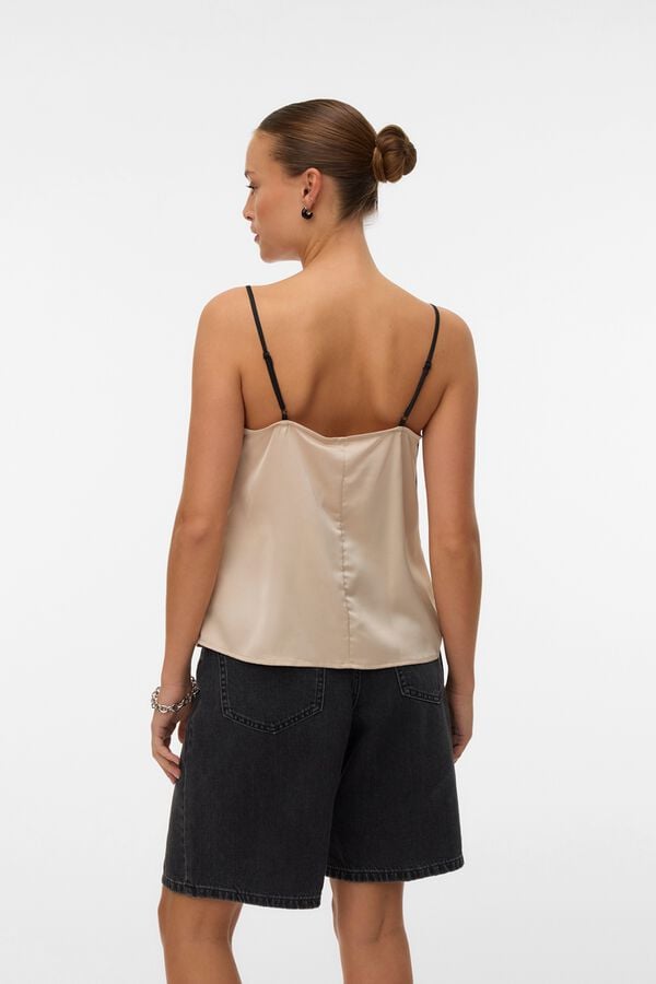 Vero Moda Top acetinado de al&ccedil;as Preto