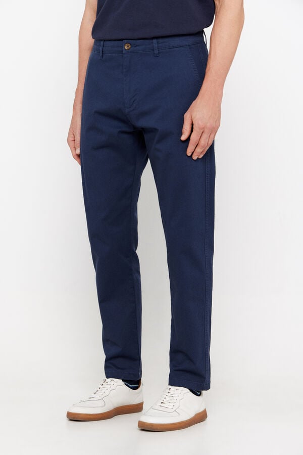 Cortefiel Tapered fit chinos Blue
