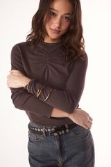 Slowlove Top frunce Brown