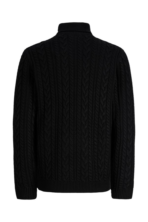Jack & Jones Camisola de gola alta em algod&atilde;o Preto