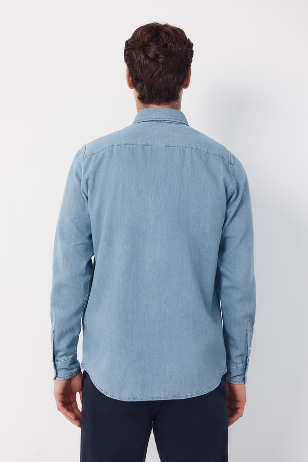 Cortefiel Denim shirt Blue