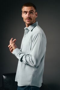 OOTO Camisa de microveludo lisa