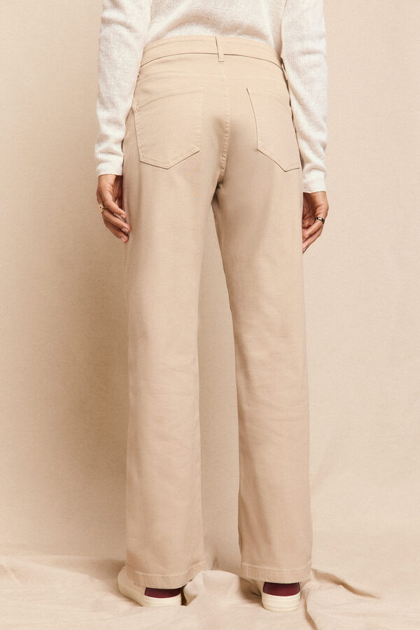 Slowlove Calça jeans com abertura baixa  Ecru