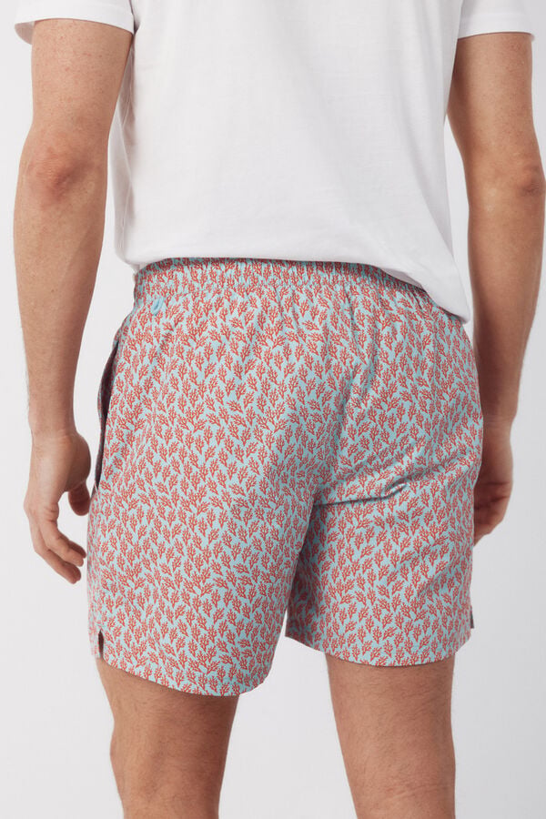 Cortefiel Printed small algae swimwear Blue