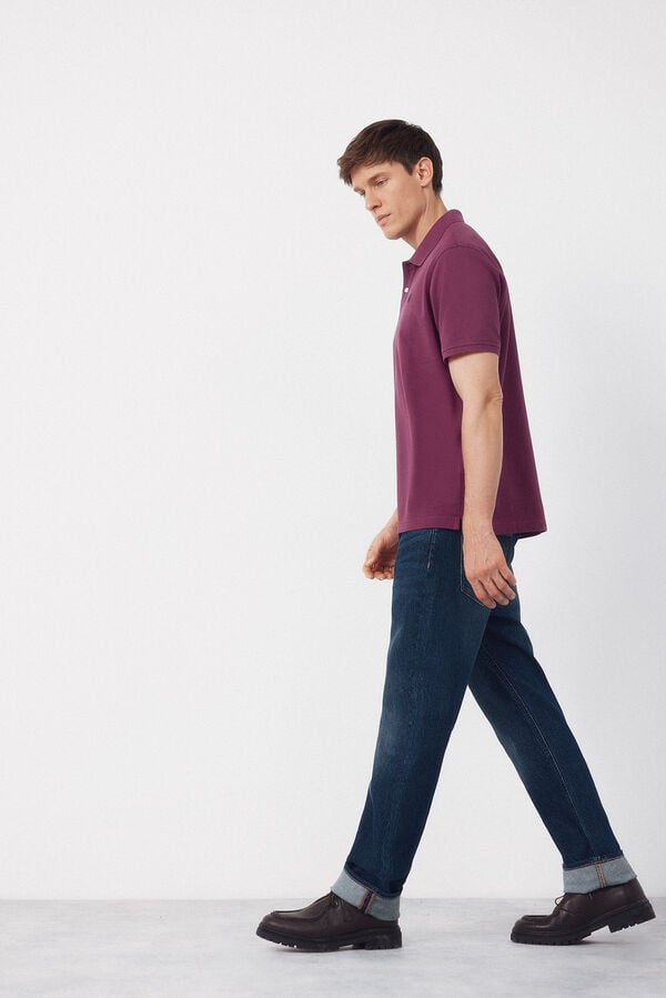 Cortefiel Basic piqu&eacute; polo shirt Pink