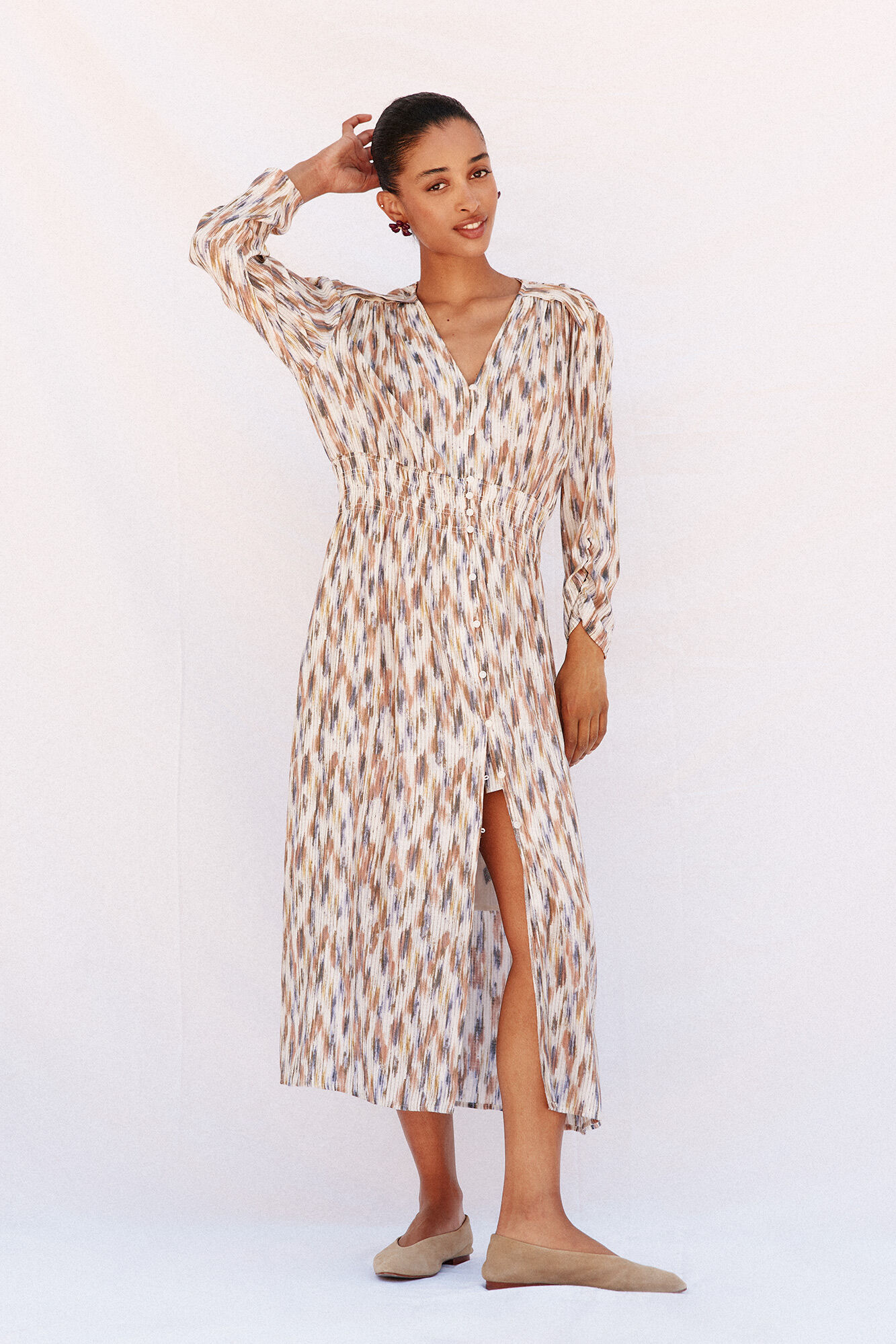 Cortefiel Long printed dress