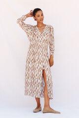 Cortefiel Long printed dress Multicolour