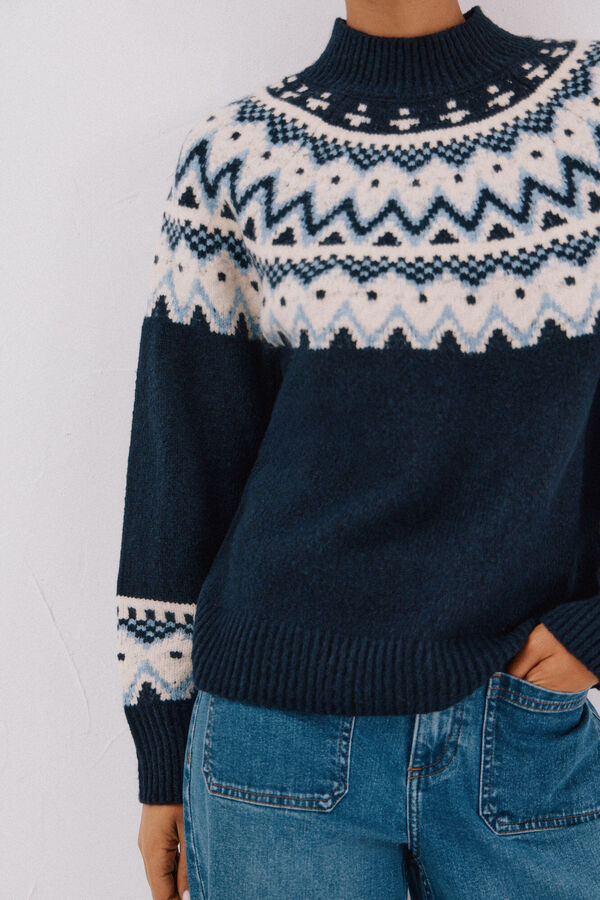 Cortefiel Jersey jacquard posicional. Azul marino