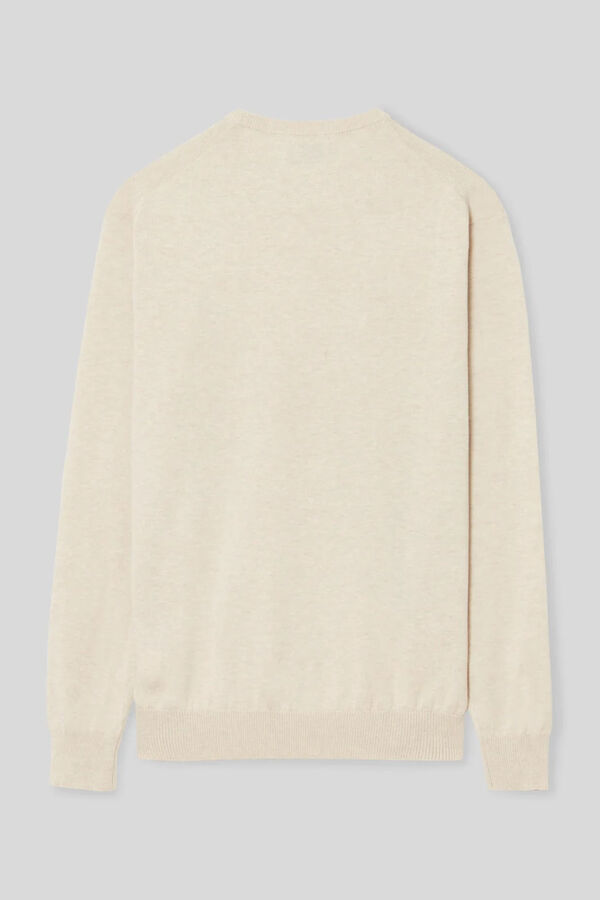 Silbon Plain light beige crew neck jumper Beige