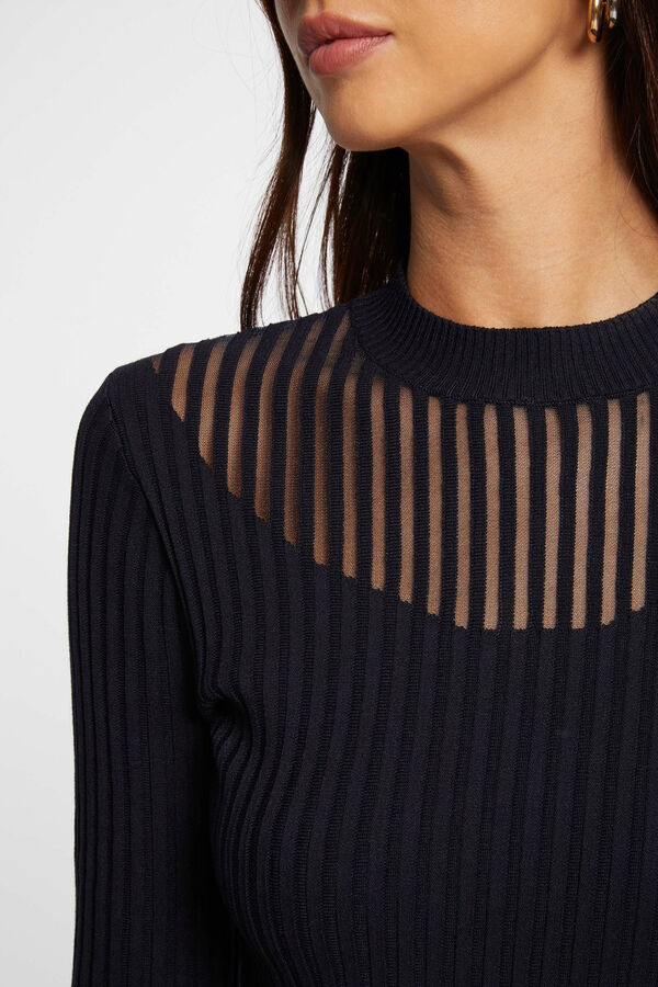 Cortefiel Long-sleeved high neck jumper Navy