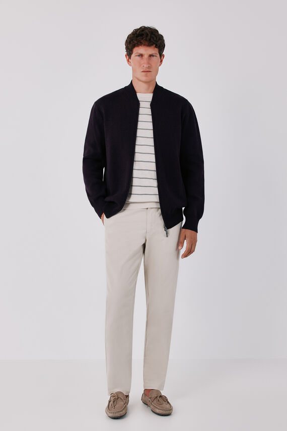 Cárdigan bomber algodón cremallera