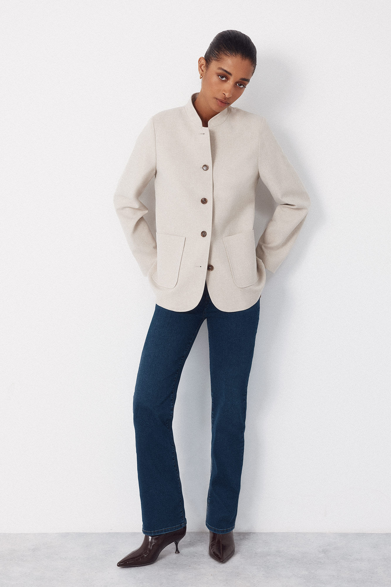 Cortefiel Chaqueta con cuello mao