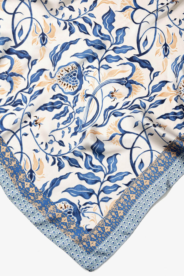 Vilanova Len&ccedil;o de cetim estampado Azul