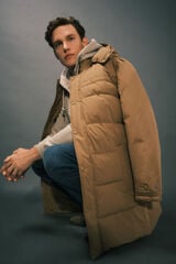 Cortefiel Quilted parka Camel