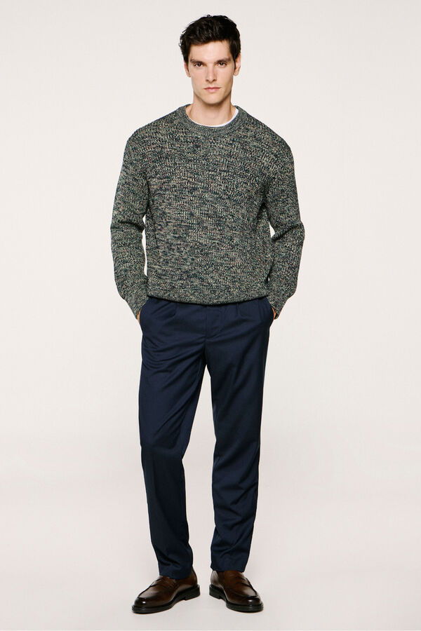 Selected Casual pleated trousers Navy