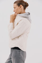 Cortefiel Short hood sweatshirt anorak Ivory