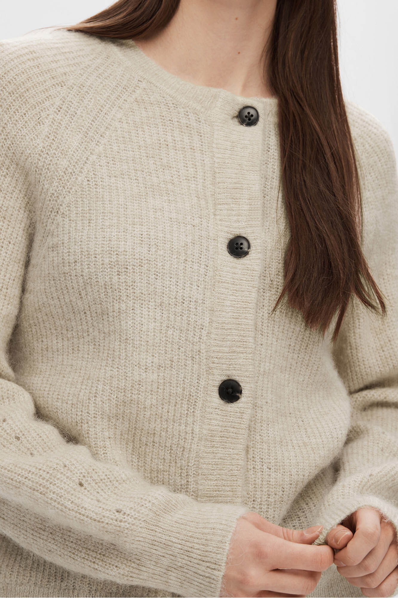 Selected Casaco de malha em l&atilde; e alpaca