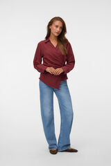 Vero Moda Striped wrap shirt Maroon