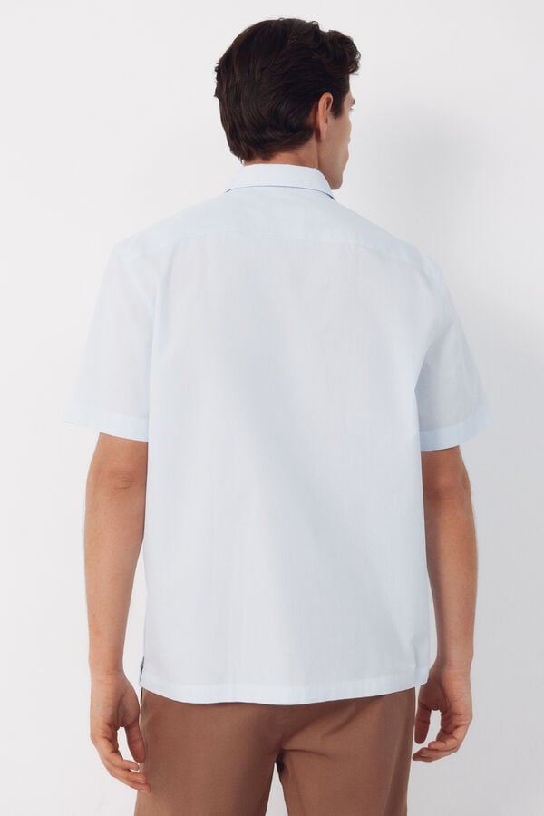 Cortefiel Striped short sleeve shirt Blue