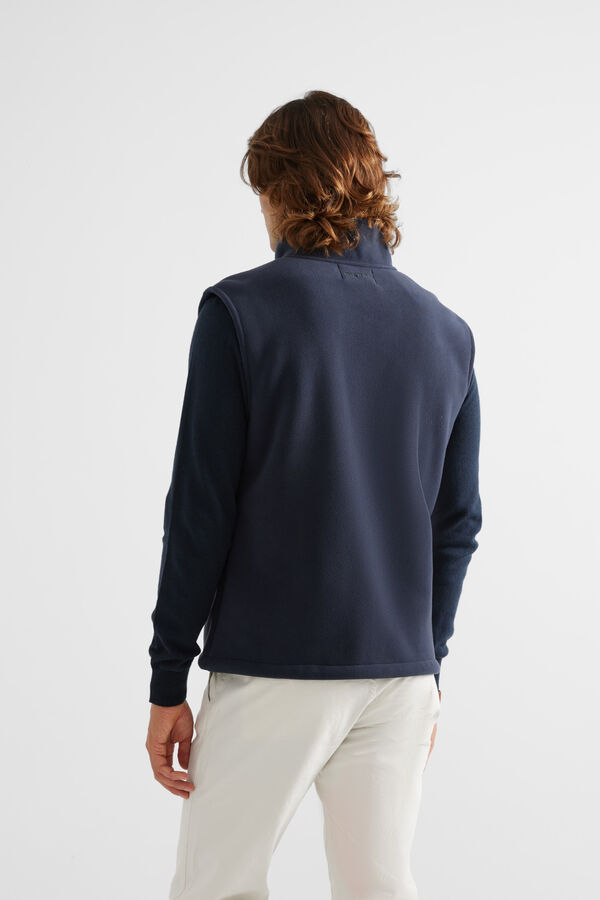 Silbon Silbon navy blue fleece gilet Navy