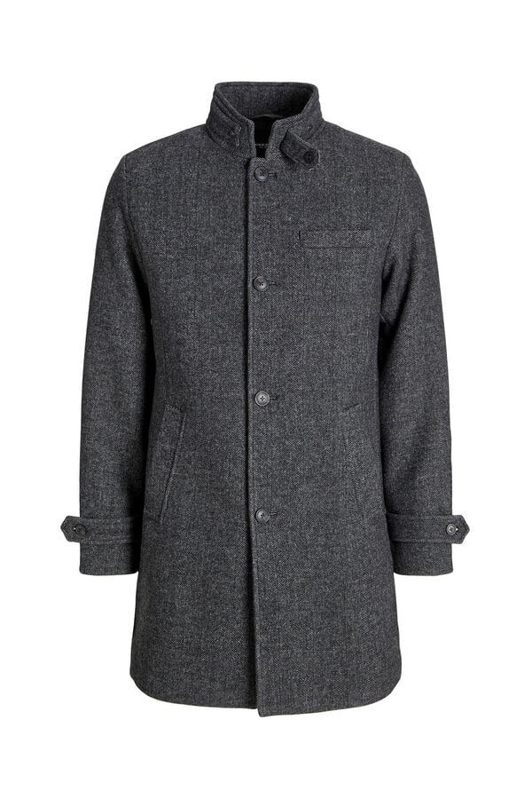 Jack & Jones Sobretudo curto de lã com gola alta Cinzento