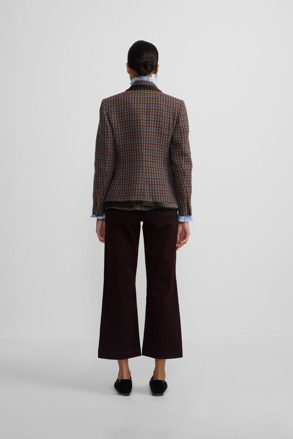 Silbon Blazer cl&aacute;ssico xadrez trespassado Verde