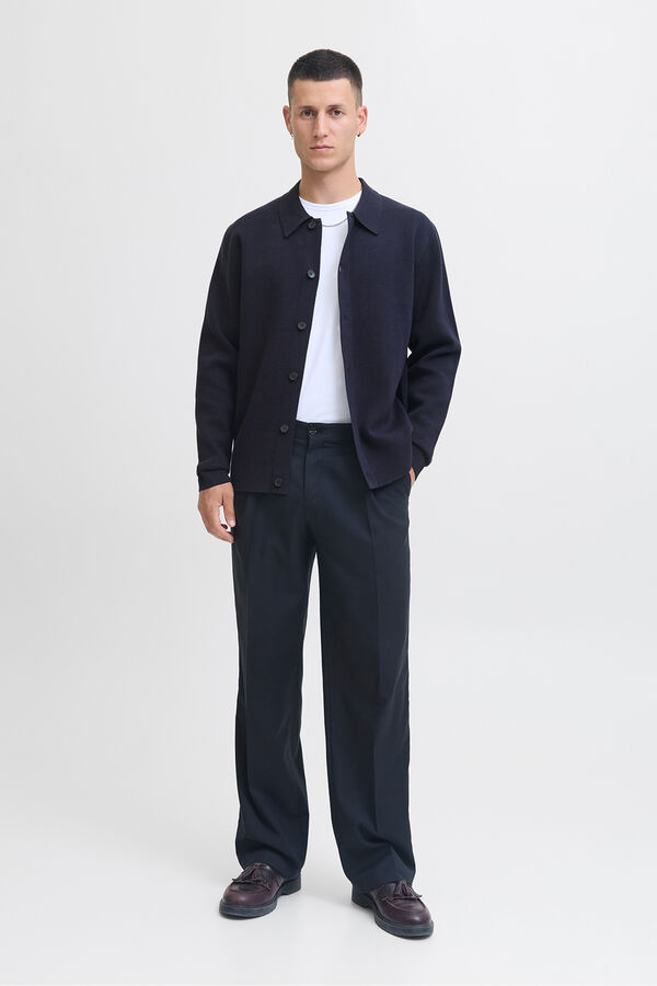 Jack & Jones Cardigan de gola polo Azul