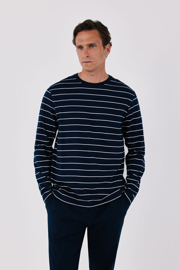 Cortefiel Jersey-knit pyjamas set Navy
