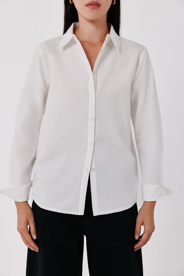 Cortefiel Oxford basic shirt White