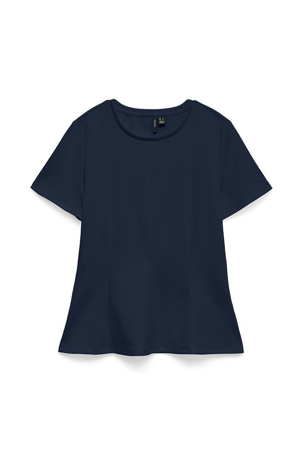 Vero Moda T-shirt de manga curta com pin&ccedil;as Azul