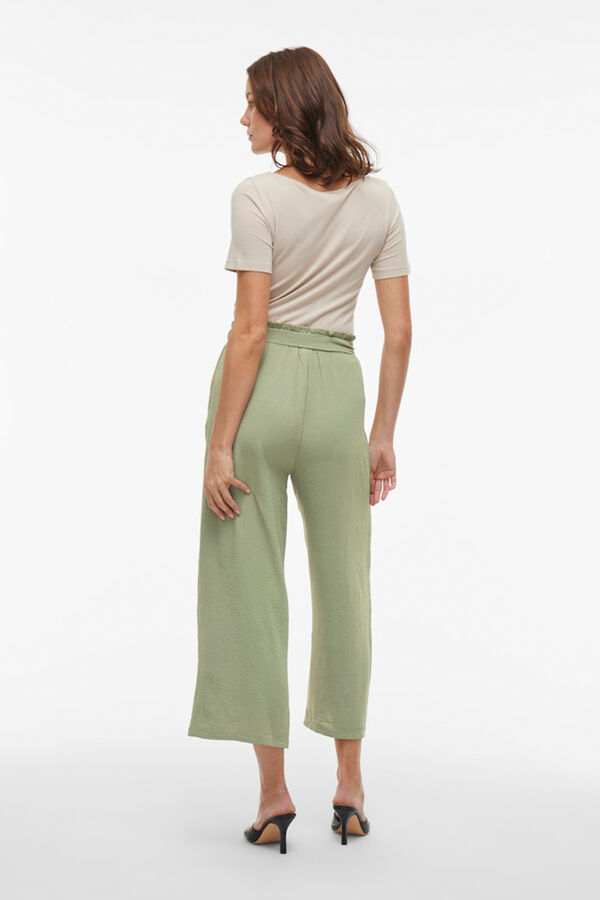 Vila culotte culotte com cinto Verde