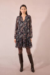Molly Bracken Vestido curto de manga comprida com estampado Multicolorido