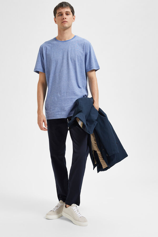 Selected Calça calças chino slim fit feita de algodão orgânico  Azul