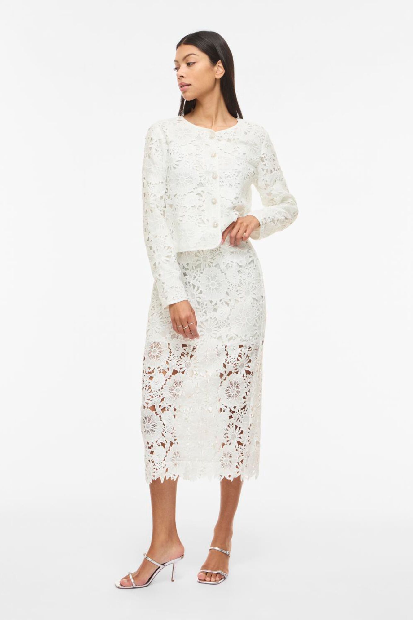 Vila Falda midi con encaje