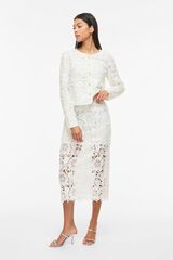 Vila Saia midi com renda Branco