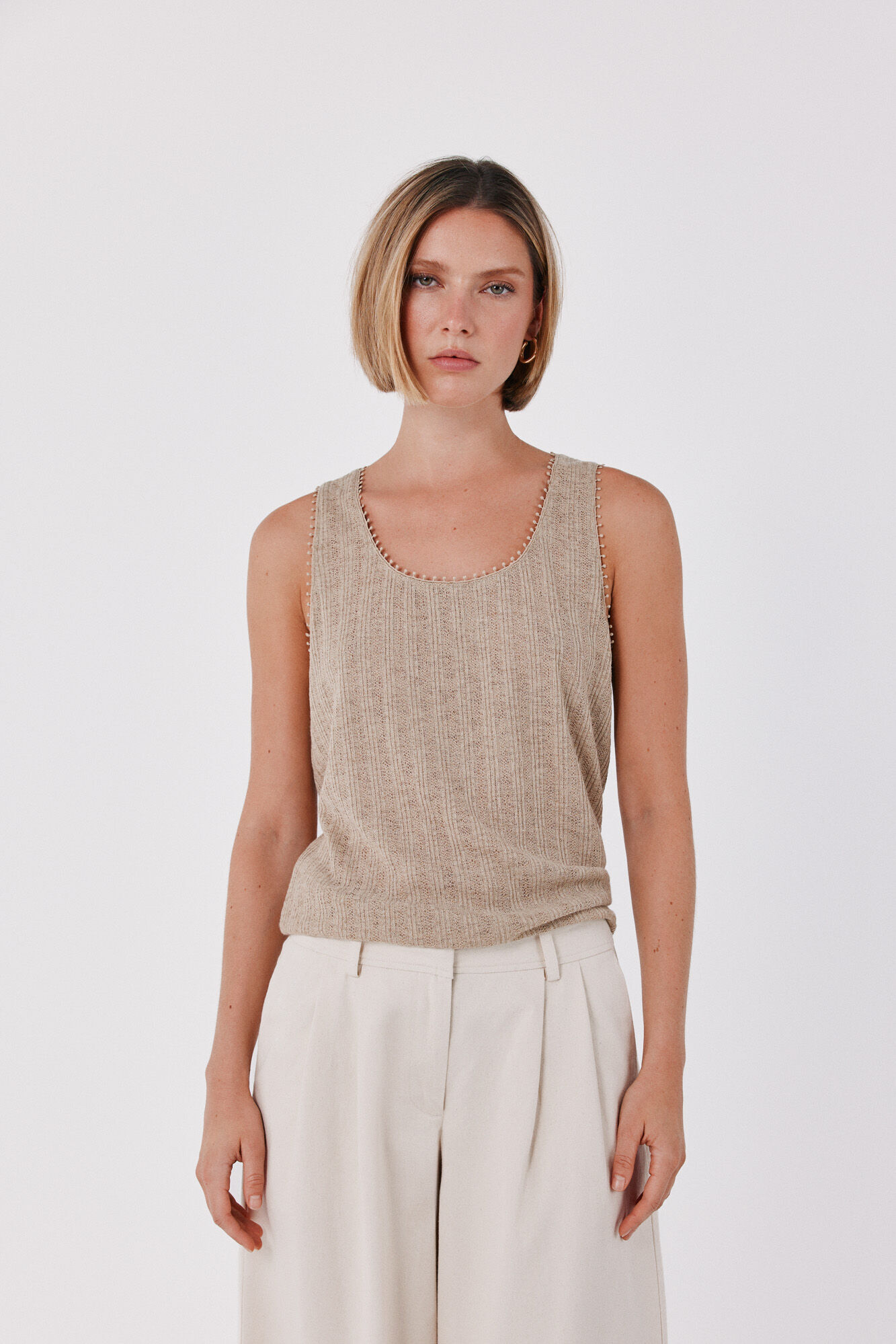 Cortefiel Lace trim vest top