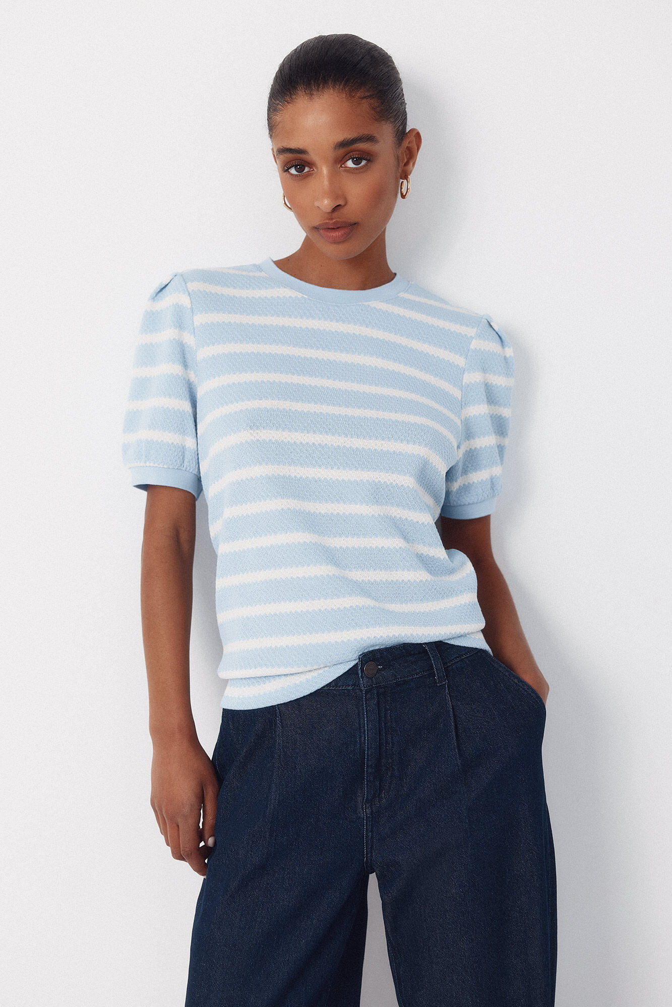 Cortefiel Striped structured top