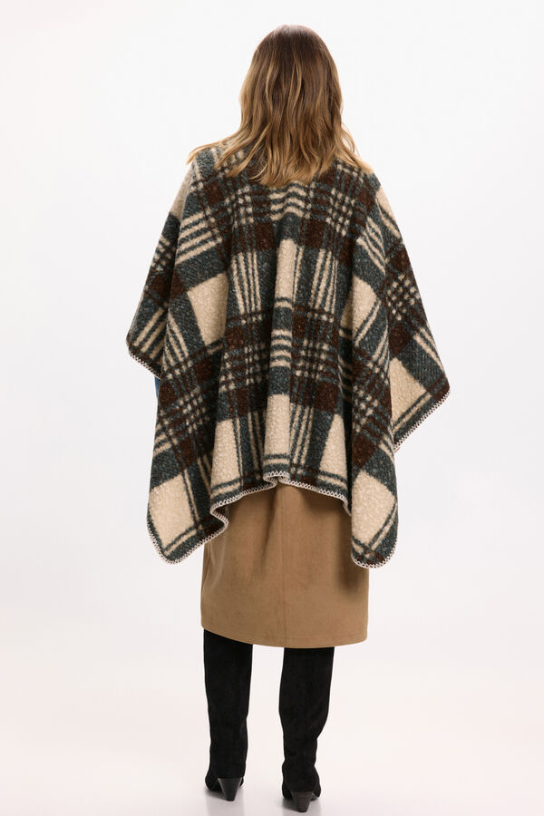 Vila Capa poncho xadrez Cinzento