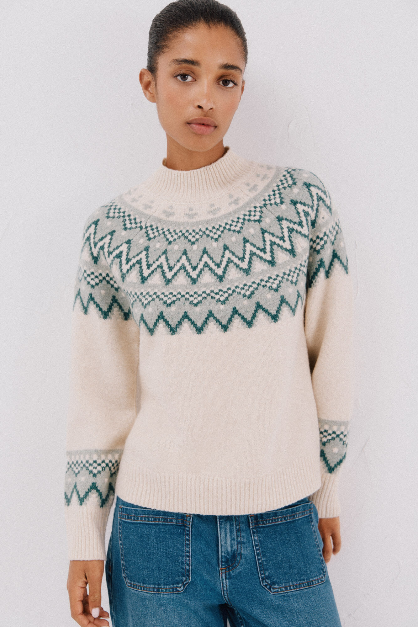 Cortefiel Placement jacquard jumper.