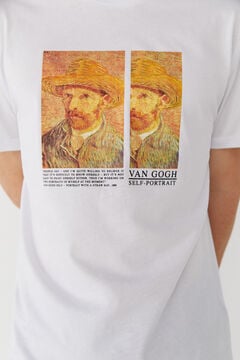 Cortefiel Van Gogh self-portrait t-shirt White