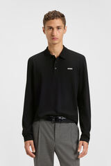HUGO long sleeve polo shirt Black