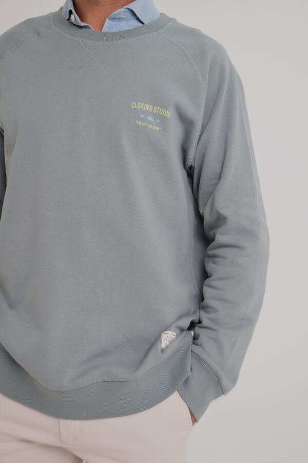 Cloking Aproveite o sweatshirt agora lavado Azul