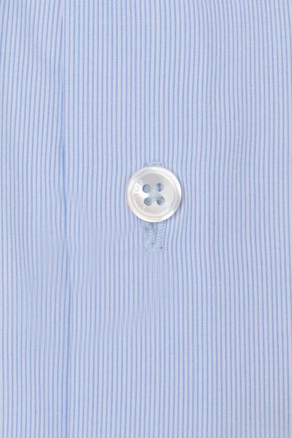 Cortefiel Camisa vestir mini rayas puño simple Azul