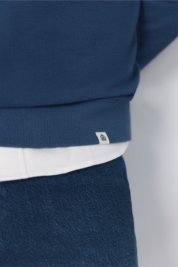 Cortefiel Sweatshirt estruturada com gola caixa Azul