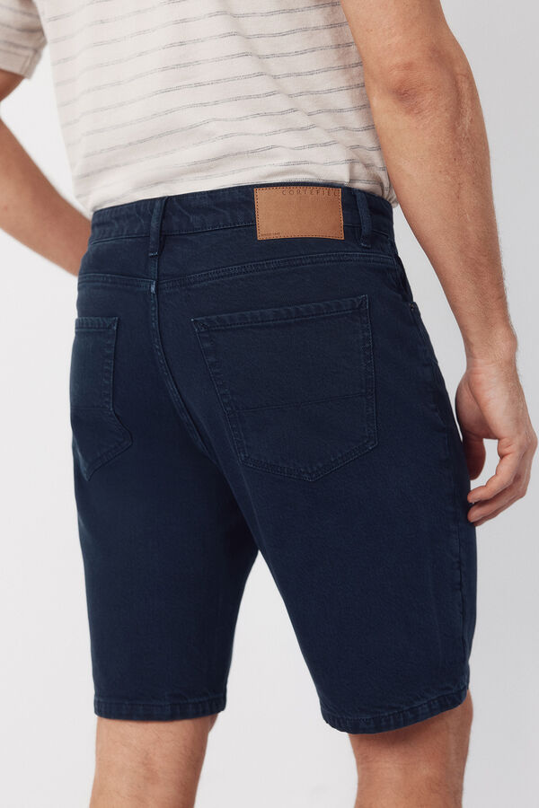 Cortefiel Regular color denim Bermuda shorts Navy
