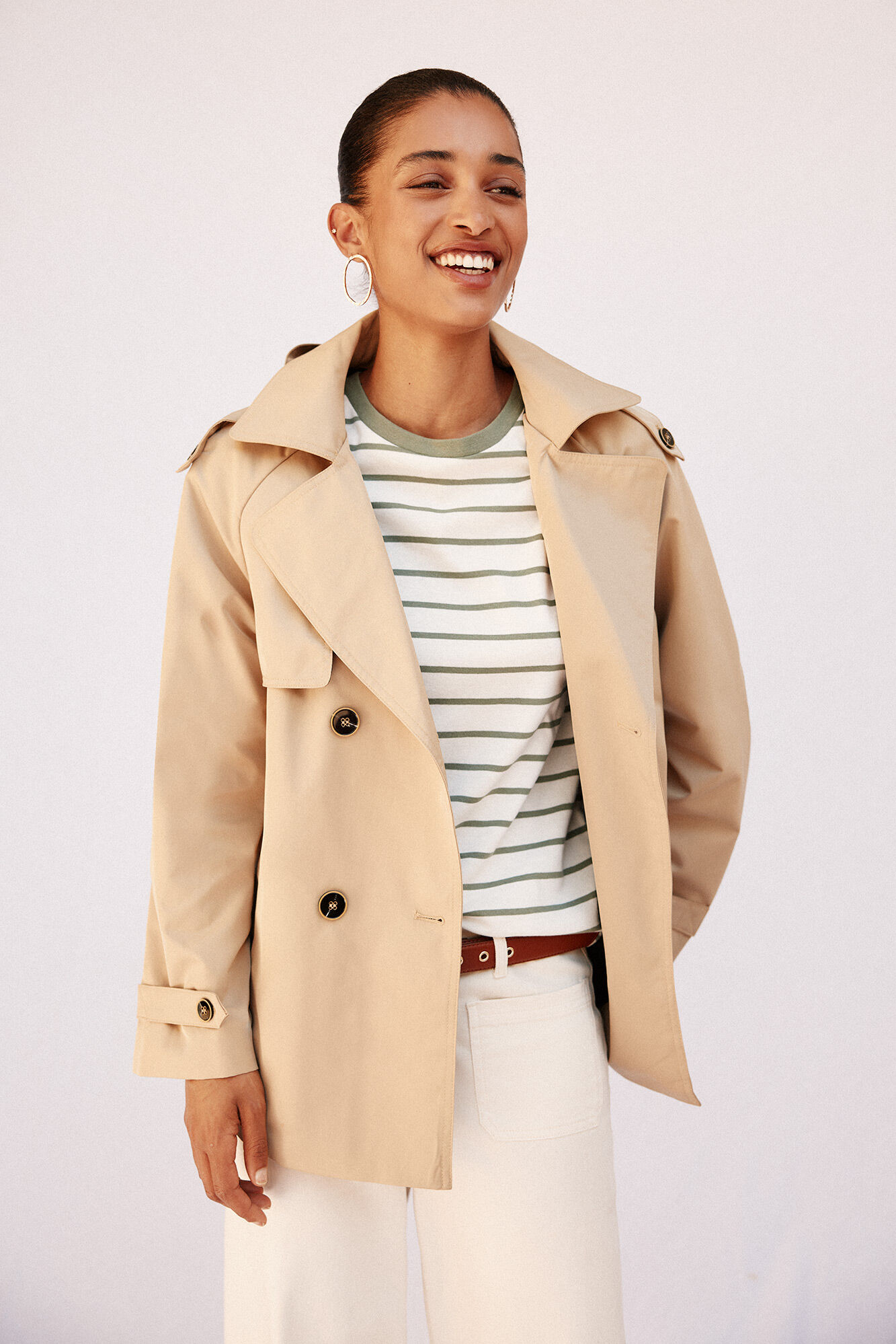 Cortefiel Short flared trench coat
