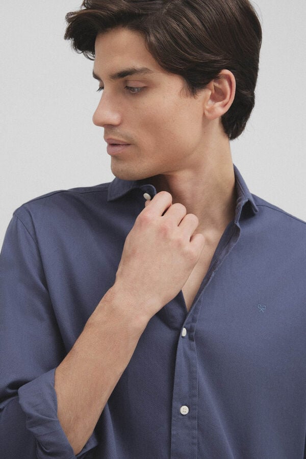 Cortefiel Silbon structure casual shirt Navy